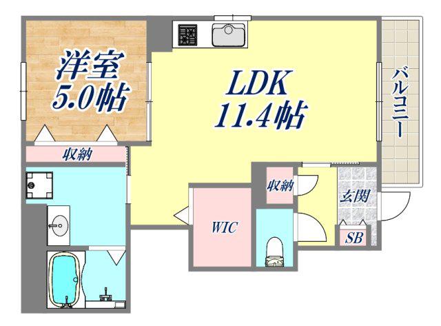ルナテラス甲子園(1LDK/1階)の間取り写真