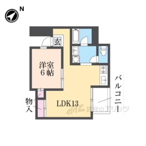 リアライズ衣笠(1LDK/1階)の間取り写真