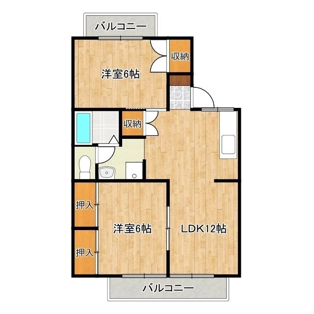 セジュールオキツ A(2LDK/1階)の間取り写真