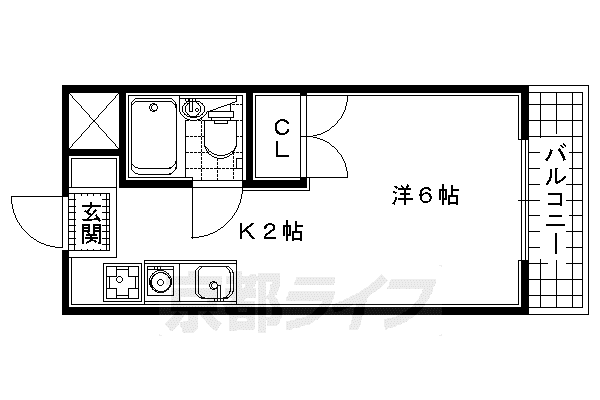 ボーン宇治II号館(1K/5階)の間取り写真