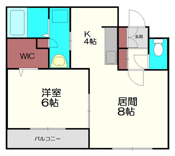 CASA GRANDE(1LDK/1階)の間取り写真