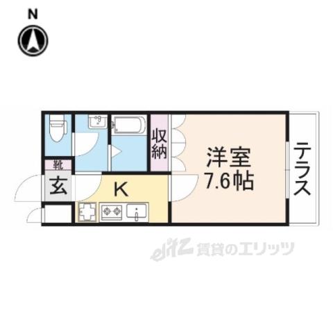 サンパレス友が丘(1K/1階)の間取り写真