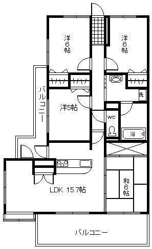 ダイアパレス神宮の杜 参号館(4LDK/13階)の間取り写真