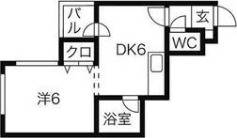 アヴニール(1DK/4階)の間取り写真