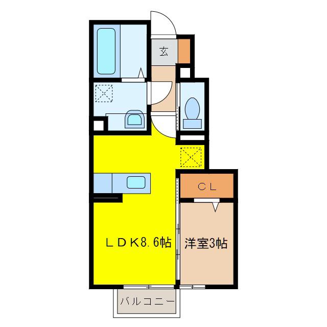 メゾン ナカザワII(1LDK/1階)の間取り写真