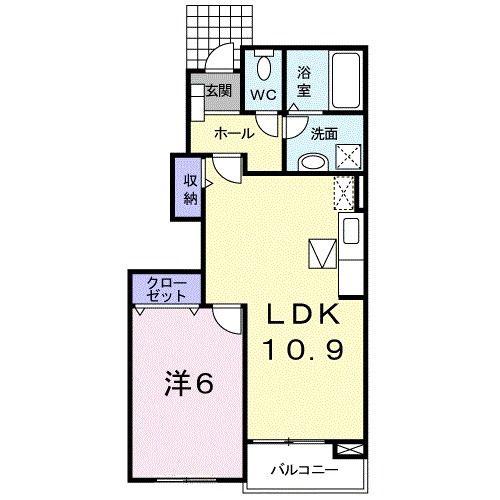 モルセラグランデI(1LDK/1階)の間取り写真