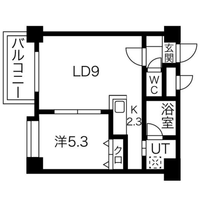シャトレ東札幌(1LDK/4階)の間取り写真