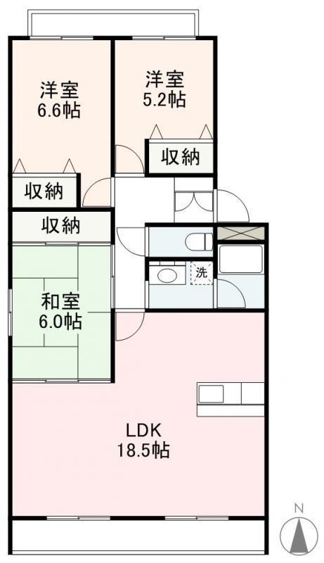 コンフォルテ田井(3LDK/2階)の間取り写真
