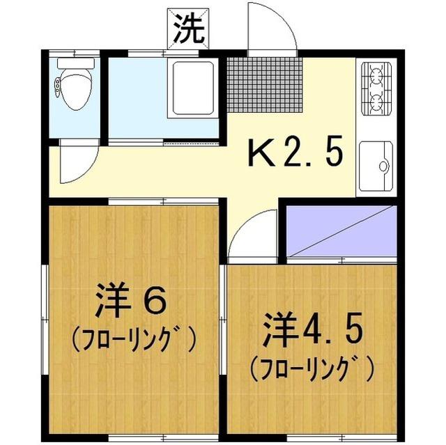 深見台アパート(2K/1階)の間取り写真