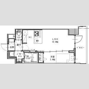 S-RESIDENCE堺筋本町DEUX(1LDK/9階)の間取り写真