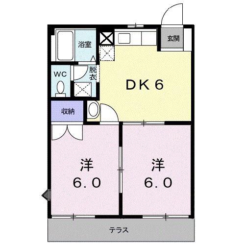 ニューシティMT(2DK/1階)の間取り写真