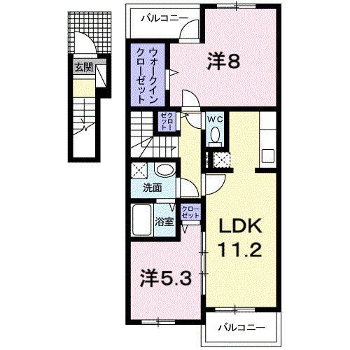 サンリットII(2LDK/2階)の間取り写真