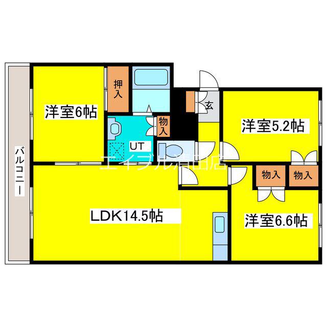 日之出ハイツ(3LDK/2階)の間取り写真