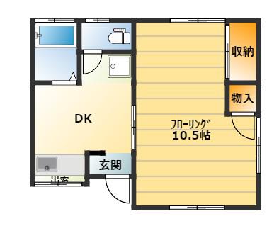 浜井アパート(1DK/1階)の間取り写真