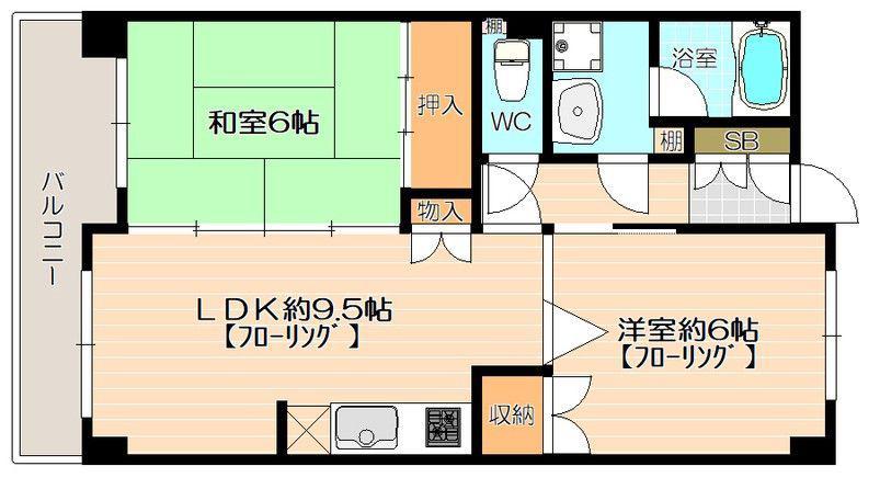 マクシーズ空港南(2LDK/3階)の間取り写真