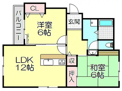 平和マンションI(2LDK/3階)の間取り写真