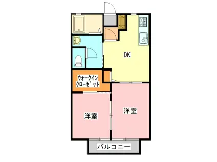 パラッツィーナ(2DK/2階)の間取り写真