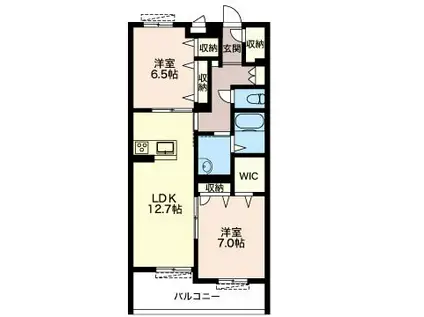 グランシャレ(2LDK/2階)の間取り写真