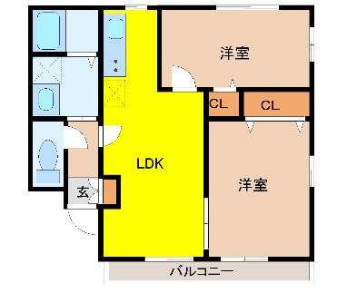 NKメゾン(2LDK/1階)の間取り写真