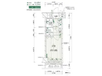 オリオ湯島(1K/1階)の間取り写真