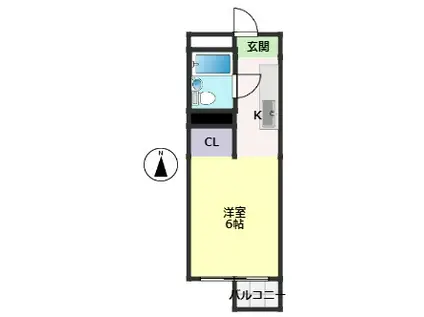 リヤンフォート・役知(1K/3階)の間取り写真