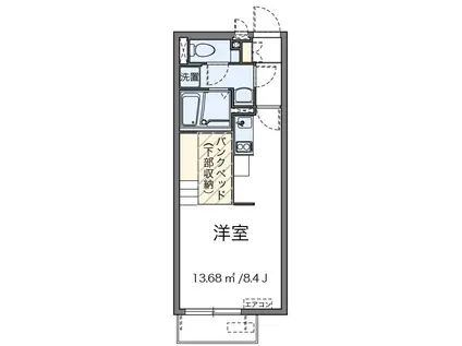ソレーユ(ワンルーム/1階)の間取り写真