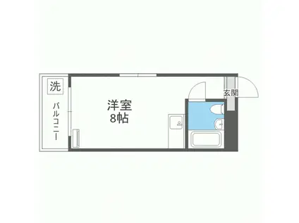 パーム南福岡(ワンルーム/3階)の間取り写真