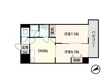 アシスト山形マンションII(2DK/2階)の間取り写真