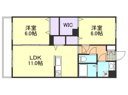 FーCITY老松町(2LDK/2階)の間取り写真