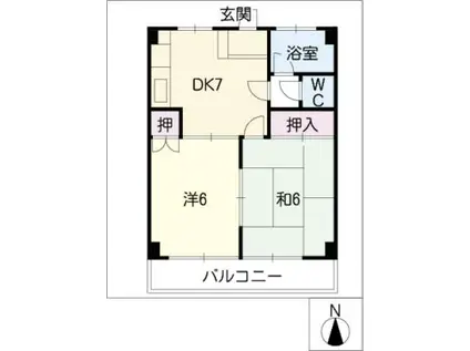 小川ビル(2DK/3階)の間取り写真