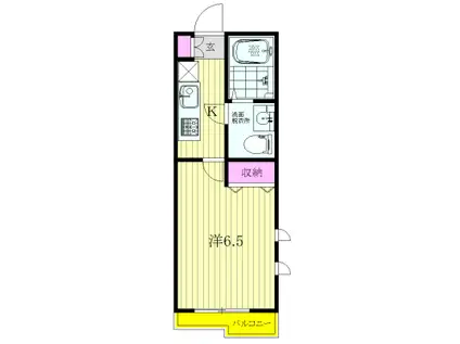ヴェルデ東中野(1K/3階)の間取り写真