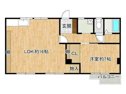 大田ビル(1LDK/3階)の間取り写真