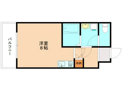 オリエンタル三萩野(ワンルーム/3階)の間取り写真
