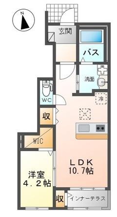 アクエリアス(1LDK/1階)の間取り写真