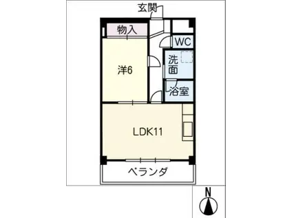 KATOHマンション(1LDK/3階)の間取り写真