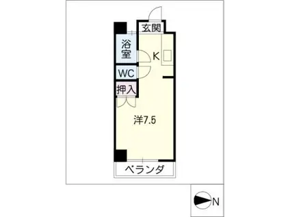 マスキャン黒野(ワンルーム/4階)の間取り写真