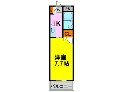 フォルテ宝塚(1K/3階)の間取り写真