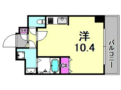 オズレジデンス尼崎(ワンルーム/4階)の間取り写真