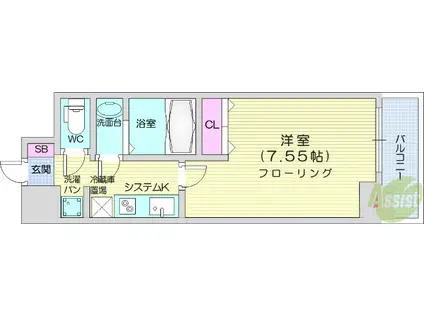 NASIC仙台東口(1K/8階)の間取り写真