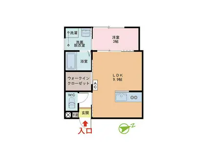 春江町正蓮花アパート(1LDK/2階)の間取り写真