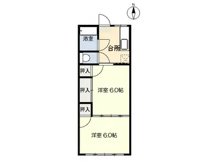 青田アパート(2K/1階)の間取り写真