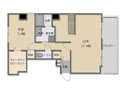 モンテドーロ神田(1LDK/2階)の間取り写真
