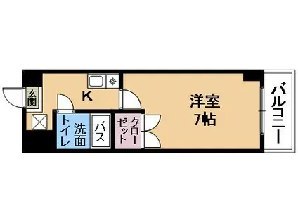 エレガンスコート瀬田(1K/3階)の間取り写真