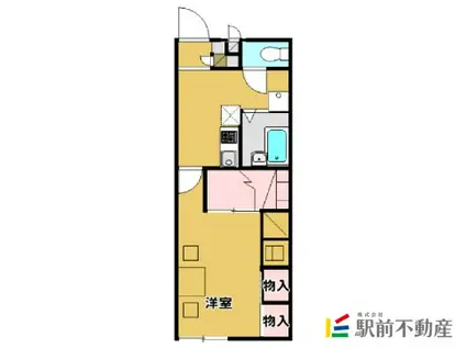 レオパレスJYURAKUII(1K/2階)の間取り写真