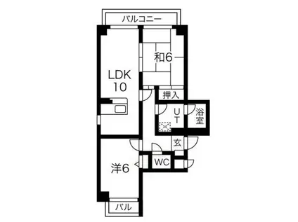 ベルコート加古川(2LDK/2階)の間取り写真