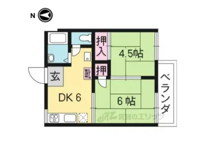 エバンス18(2DK/2階)の間取り写真