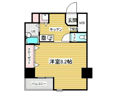 プレサンス神戸メリケンパーク前(1K/8階)の間取り写真