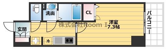 アプリーレ松屋町(1K/3階)の間取り写真