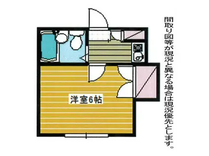 ハイム六会(1K/2階)の間取り写真