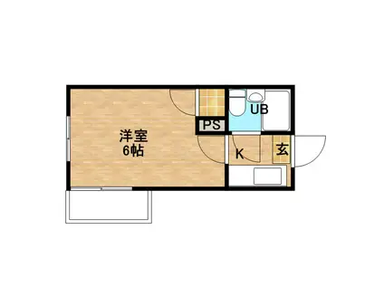 スカイコート永吉(ワンルーム/2階)の間取り写真